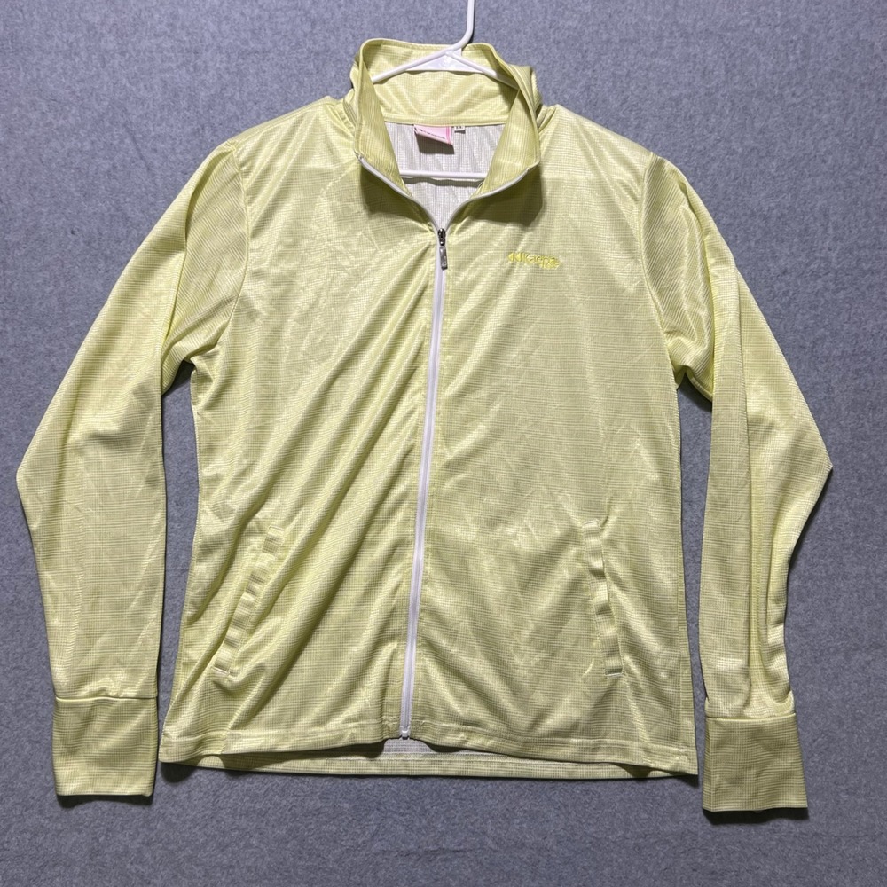 Kaepa Women's LL Yellow Plaid Track Jacket Full Zip Lightweight Athletic